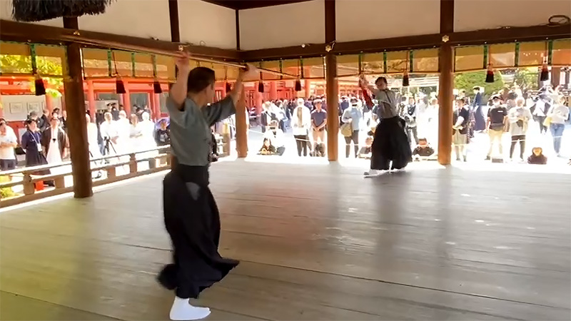 下鴨神社古武道奉納2025にて槍の演武