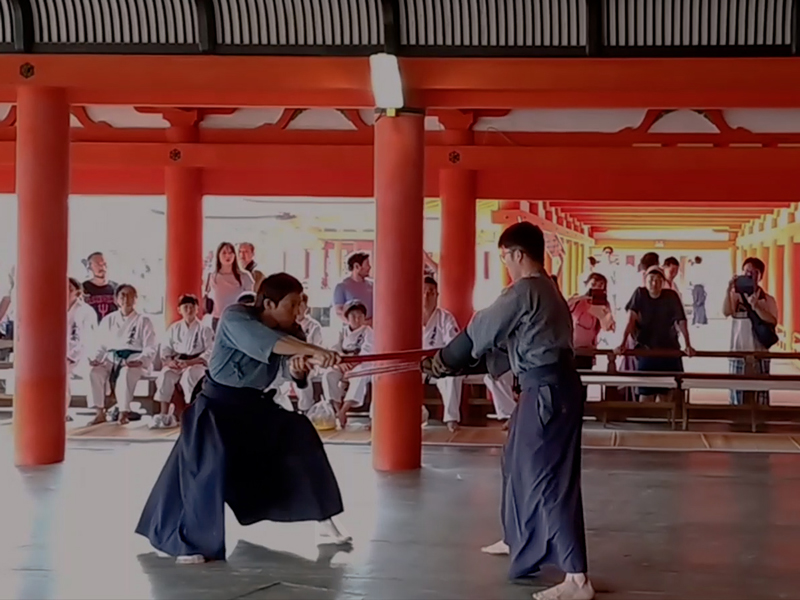 厳島神社奉納演武大会にて演武(三学2)