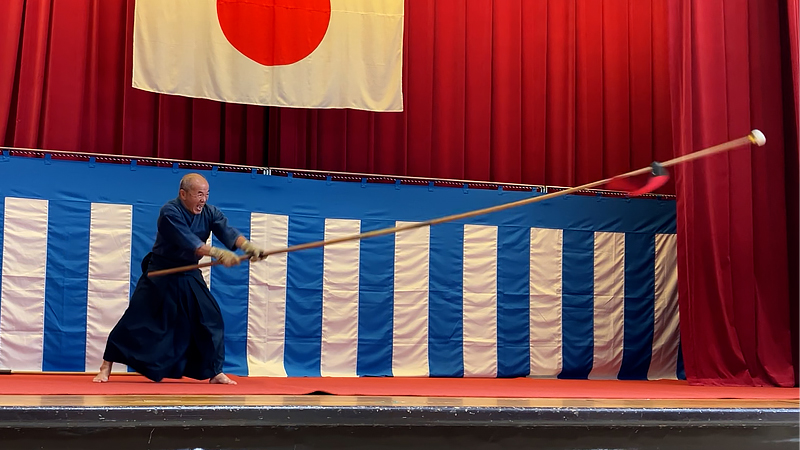 熱田神宮奉納 第64回日本古武道大会にて(槍の一人遣い)