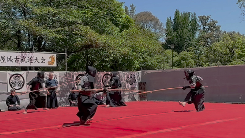 第55回名古屋城古武道大会にて槍の自由試合2