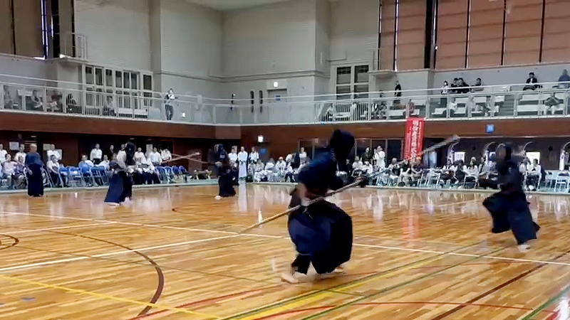 第32回西日本古武道大会 春風館演武の様子(槍の自由試合)