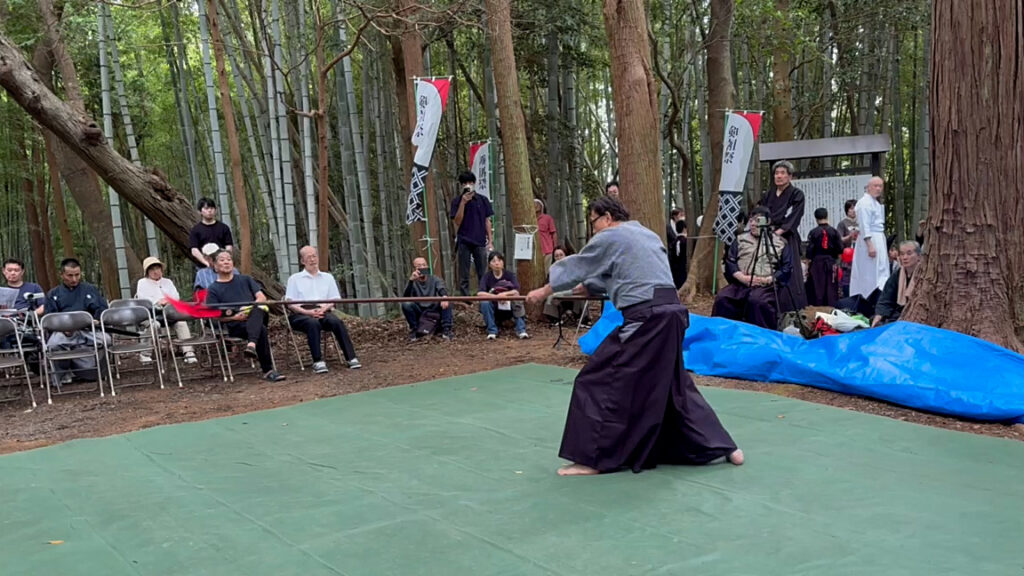 第45回愛洲氏顕彰祭・剣祖祭にて槍の一人遣い